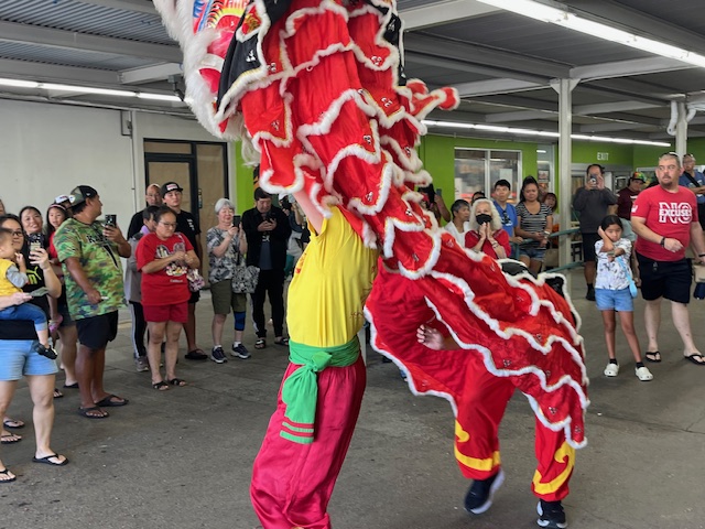 Chinese Lion Dance Blessing brings in the New Year at Don Quijote, Pearl City Shopping Center